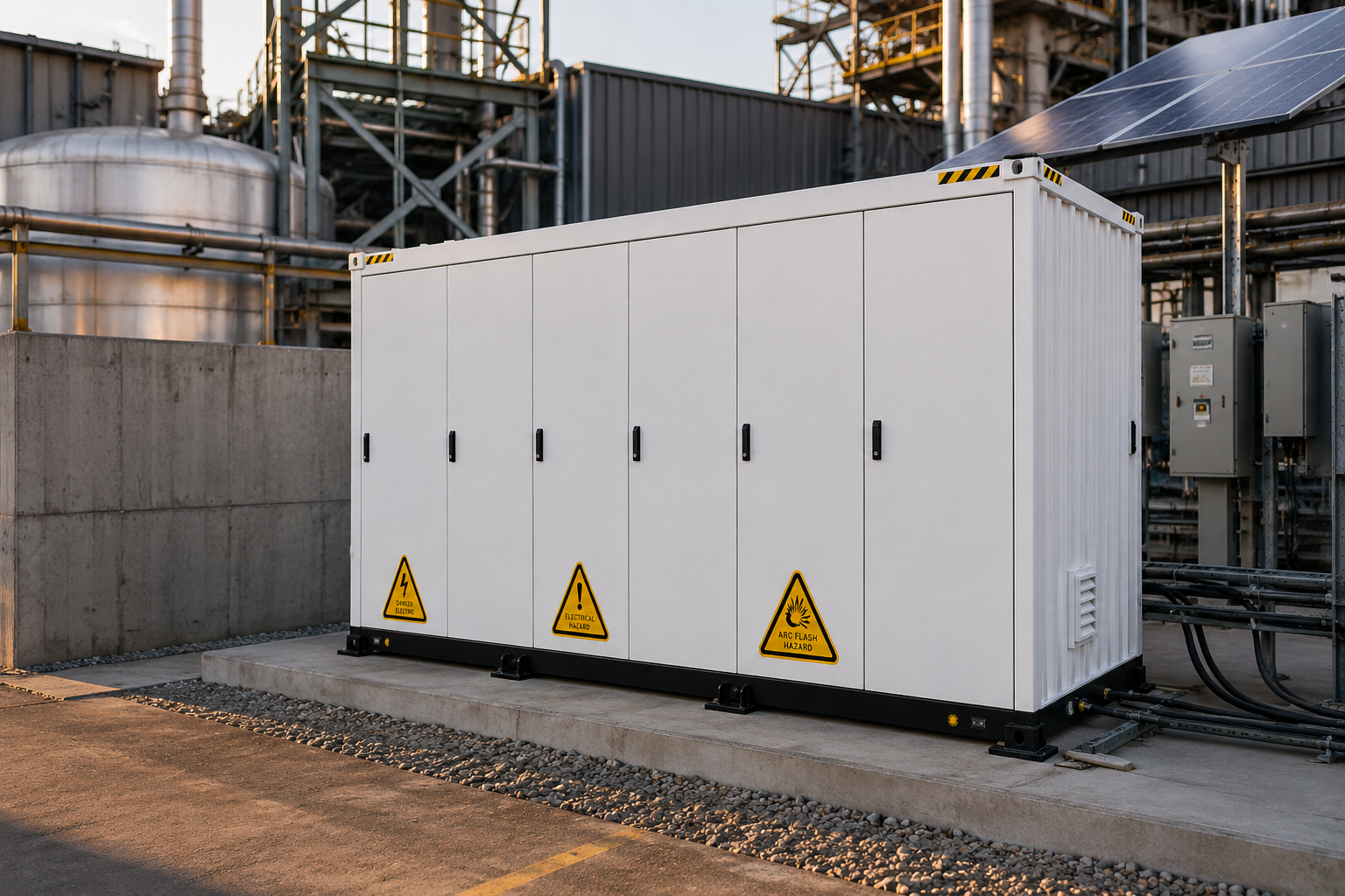CXA-5MWB BESS Battery system in an industrial setting