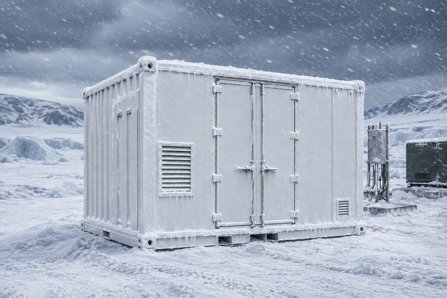 a BESS battery system in an arctic location